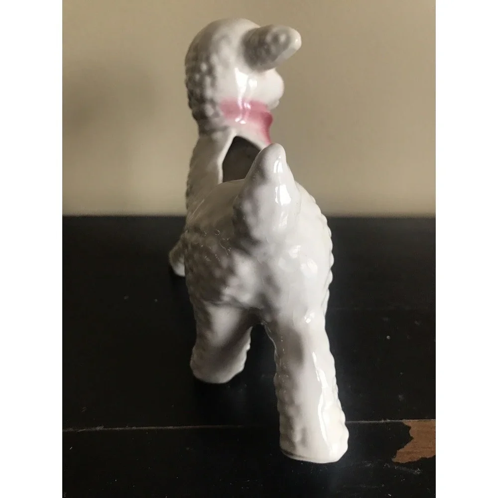 Vintage Ceramic Lamb/Sheep Baby Nursery/Easter Planter W/ Pink‎ Bow